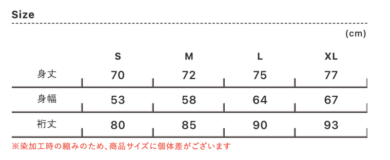 サイズチャート