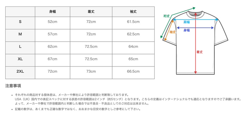 サイズチャート