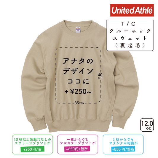 12.0oz Heavyweight Crew Neck Sweatshirt with Fleece Lining (UA-576401)