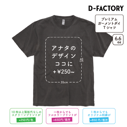 6.6oz プレミアムガーメントダイTシャツ (DF-1101D)