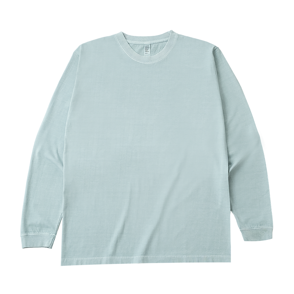 6.6oz ロングスリーブガーメントダイTシャツ 1.6インチリブ (DF-1201D)