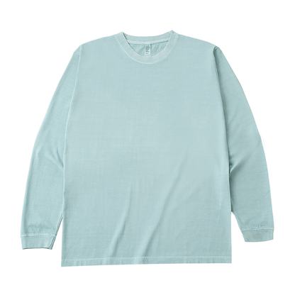 6.6oz ロングスリーブガーメントダイTシャツ 1.6インチリブ (DF-1201D)