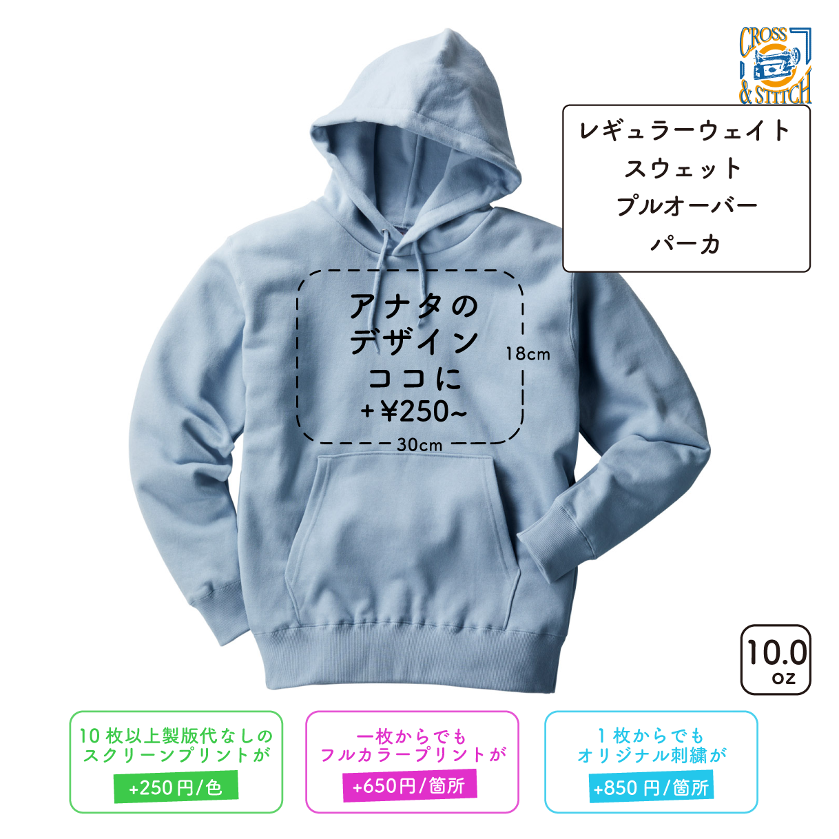 10.0oz Regular Weight Sweat P/O Hoodie (CAS-SP2250)