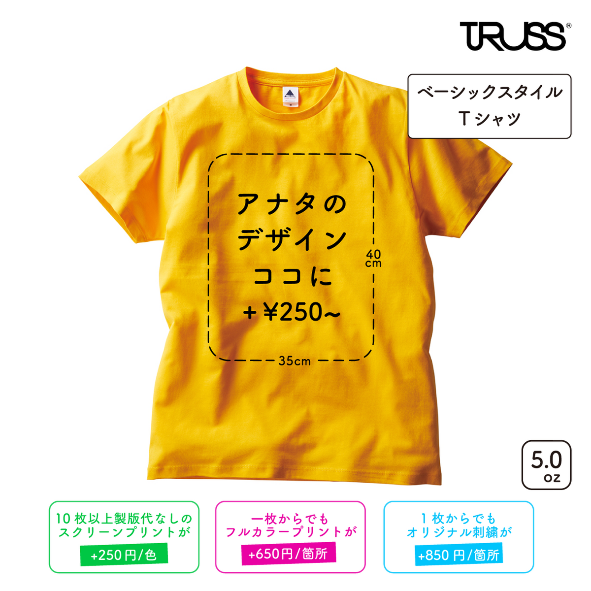 5.0oz ベーシックスタイル Tシャツ(TR-700)