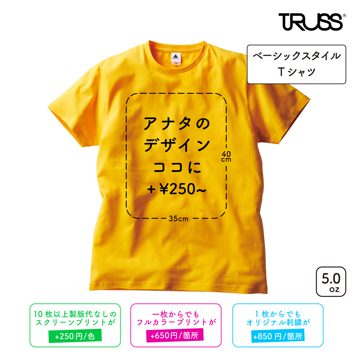 5.0oz ベーシックスタイル Tシャツ(TR-700)