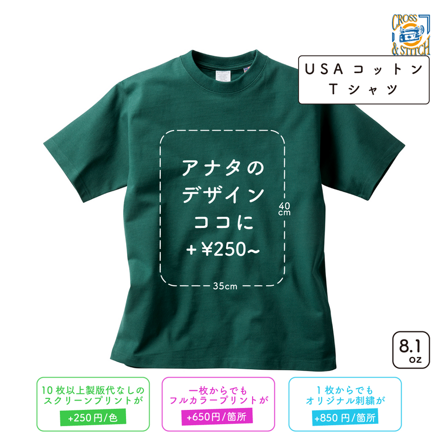 8.1oz USAコットンTシャツ (CAS-UCS950)