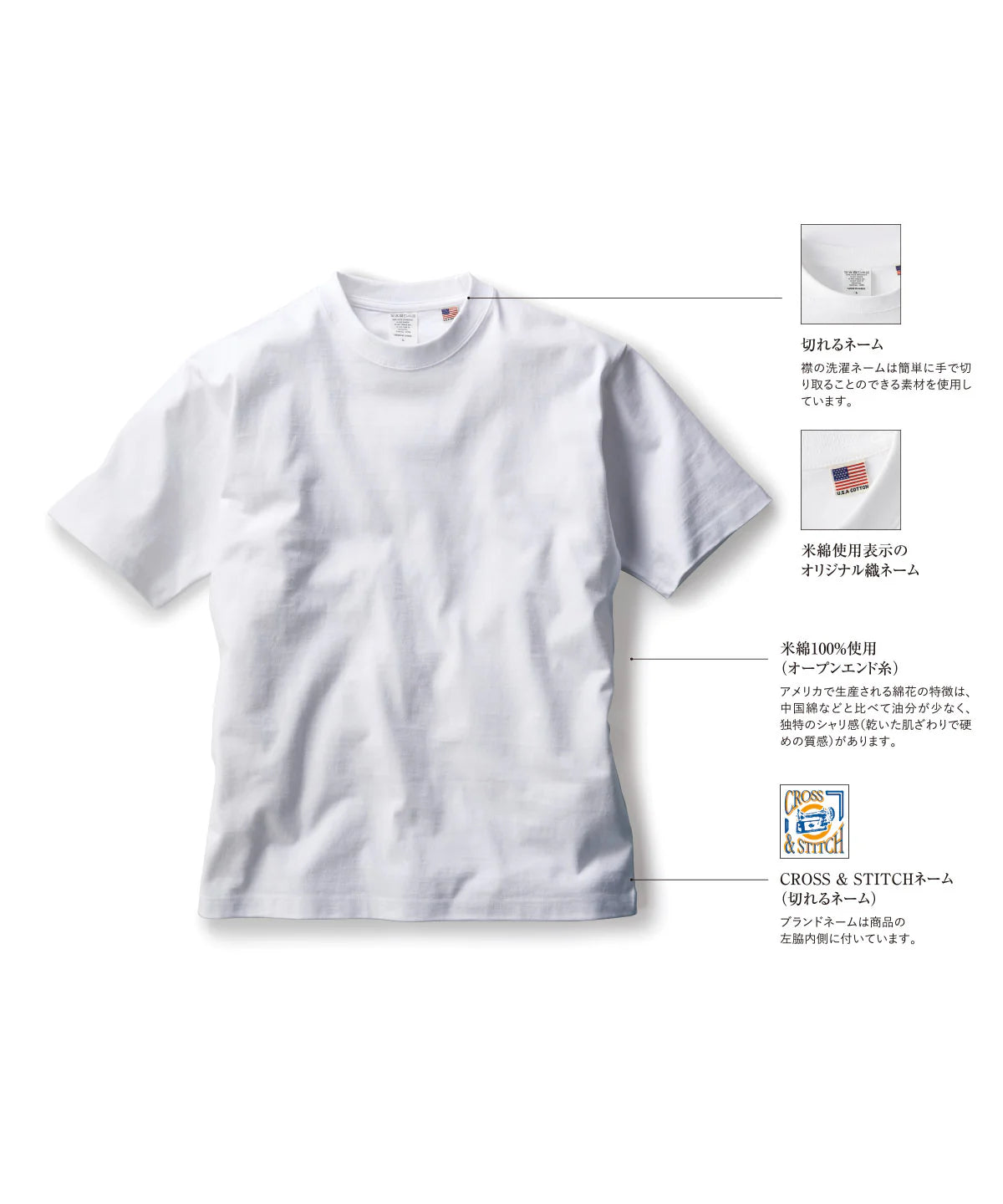 8.1oz USAコットンTシャツ (CAS-UCS950)