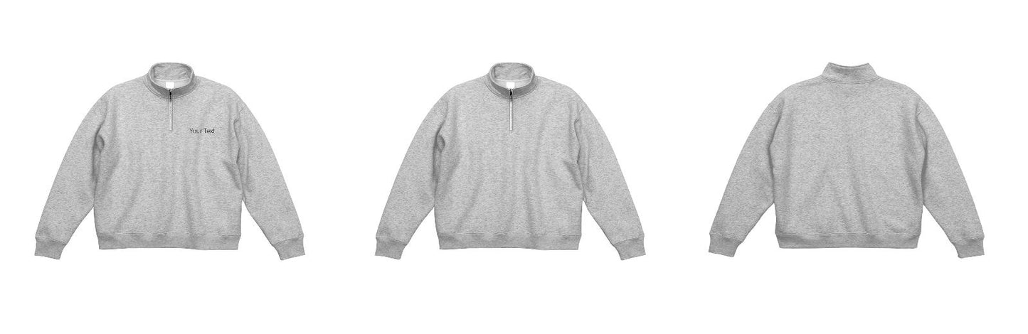 【スクリーンプリント】10.0oz T/C ルーズフィット ハーフジップ スウェット 裏起毛 (UA-5788)