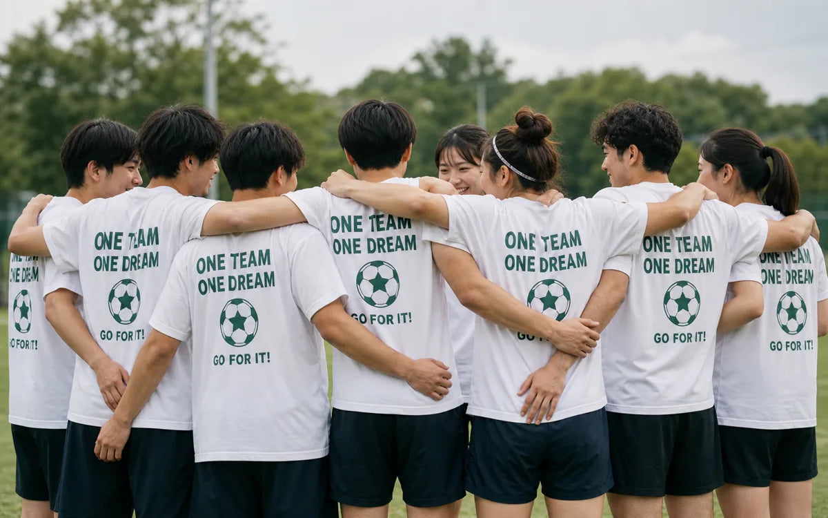 プリントTシャツを着たスポーツチーム